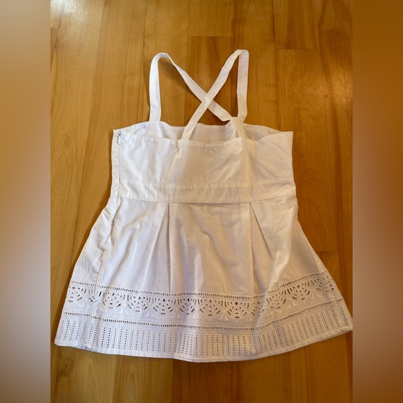 WHIT New York White Cotton Sleeveless Eyelet Blouse - Picture 2 of 8